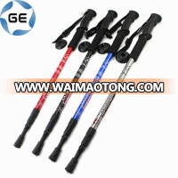 Rubber Grip 3 Sections Telescopic Trekking Pole Outdoor Walking Alpenstock Aluminium Alloy Hiking Stick